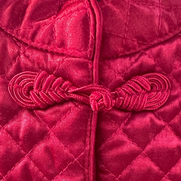 Carole Little Red Quilted Plush Jacket Coat | Oriental Flair | Medium - Picture 5 of 16